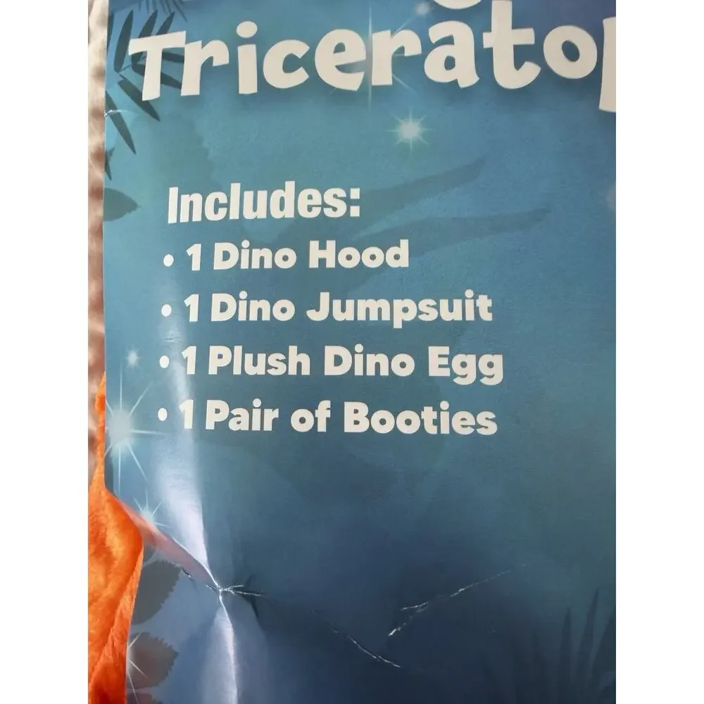 Spooktacular creations Toddler Triceratops Costume - Size 18-24 mo - Orange rare